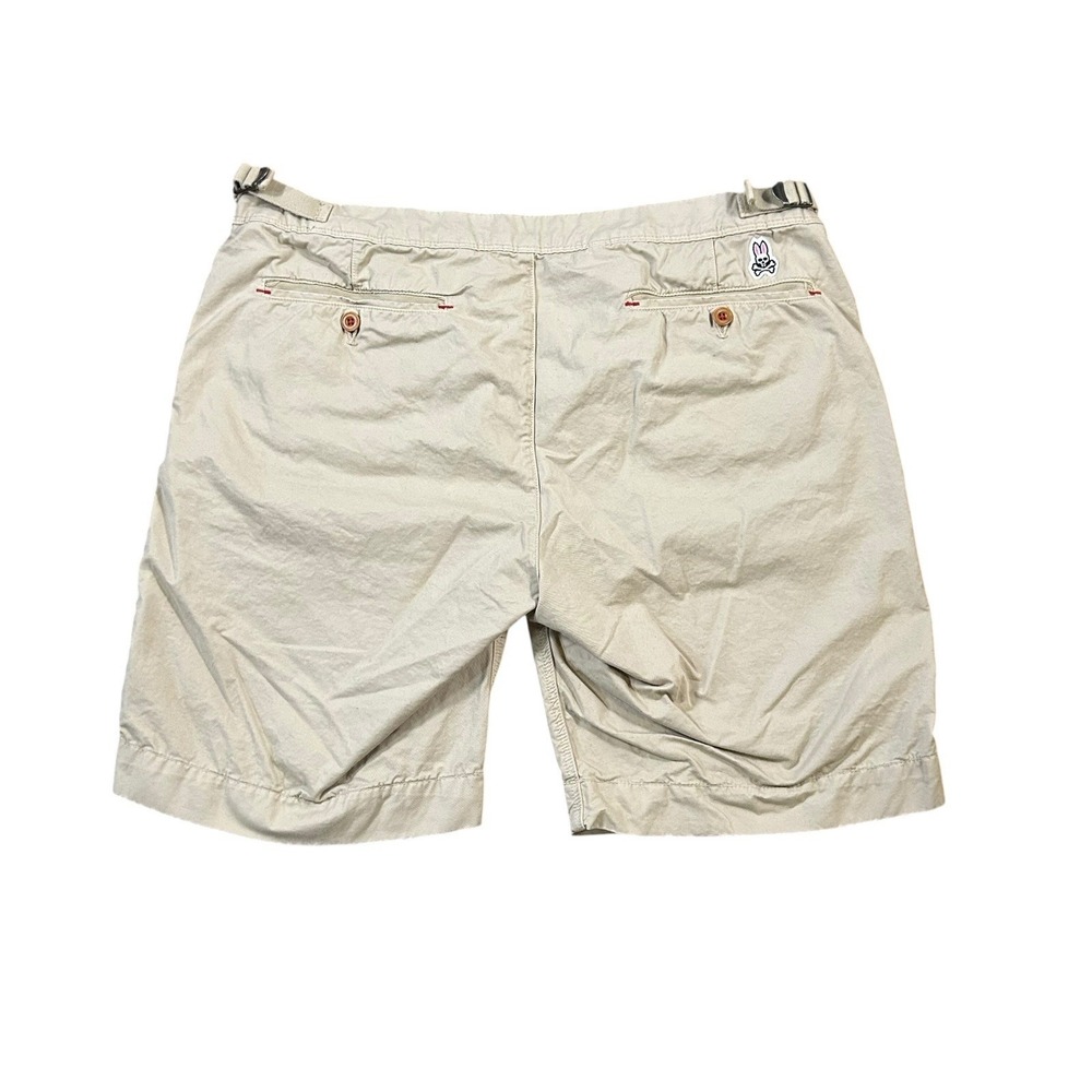 Psycho Bunny Shorts Mens 36 Beige Classic Chino Casual Stretch Summer Golf Logo - Picture 3 of 9
